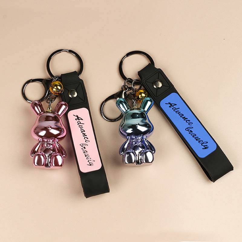 Wholesale Cartoon Gradient Colorful Sitting Bunny Keychains ACC-KC-HongAo008