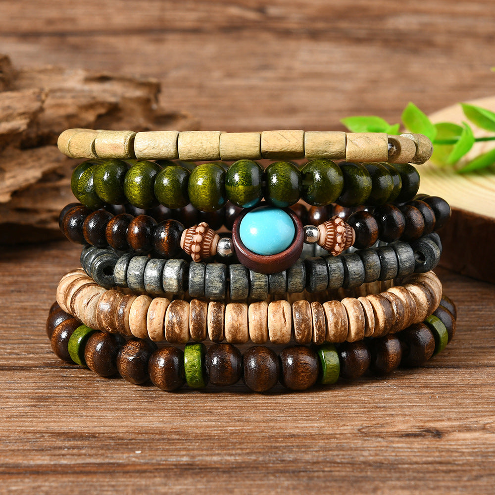 Wholesale  Bohemian Style Coconut Shell Wood Beads Bracelet