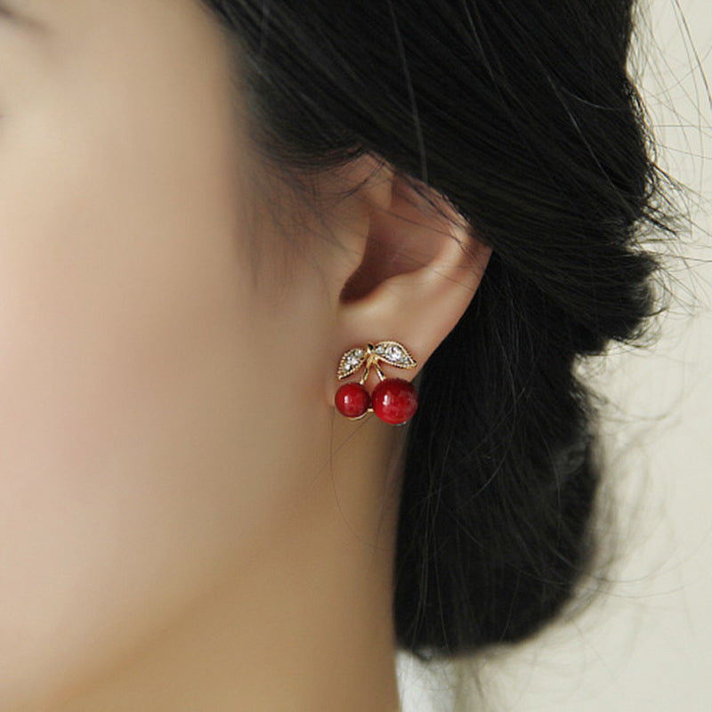 Wholesale Diamond Red Cherry Earrings ACC-ES-MDD081