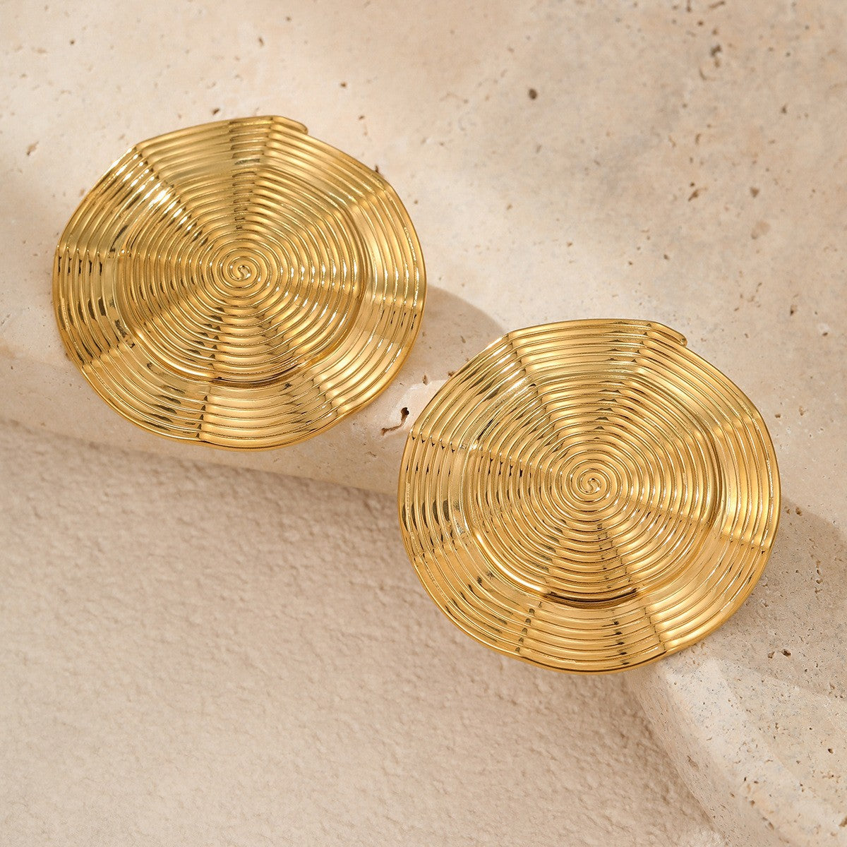 Wholesale  stainless steel gold plated mosquito disc earrings