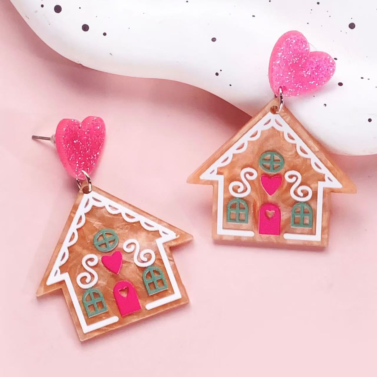 Wholesale Cute cartoon Christmas party earrings