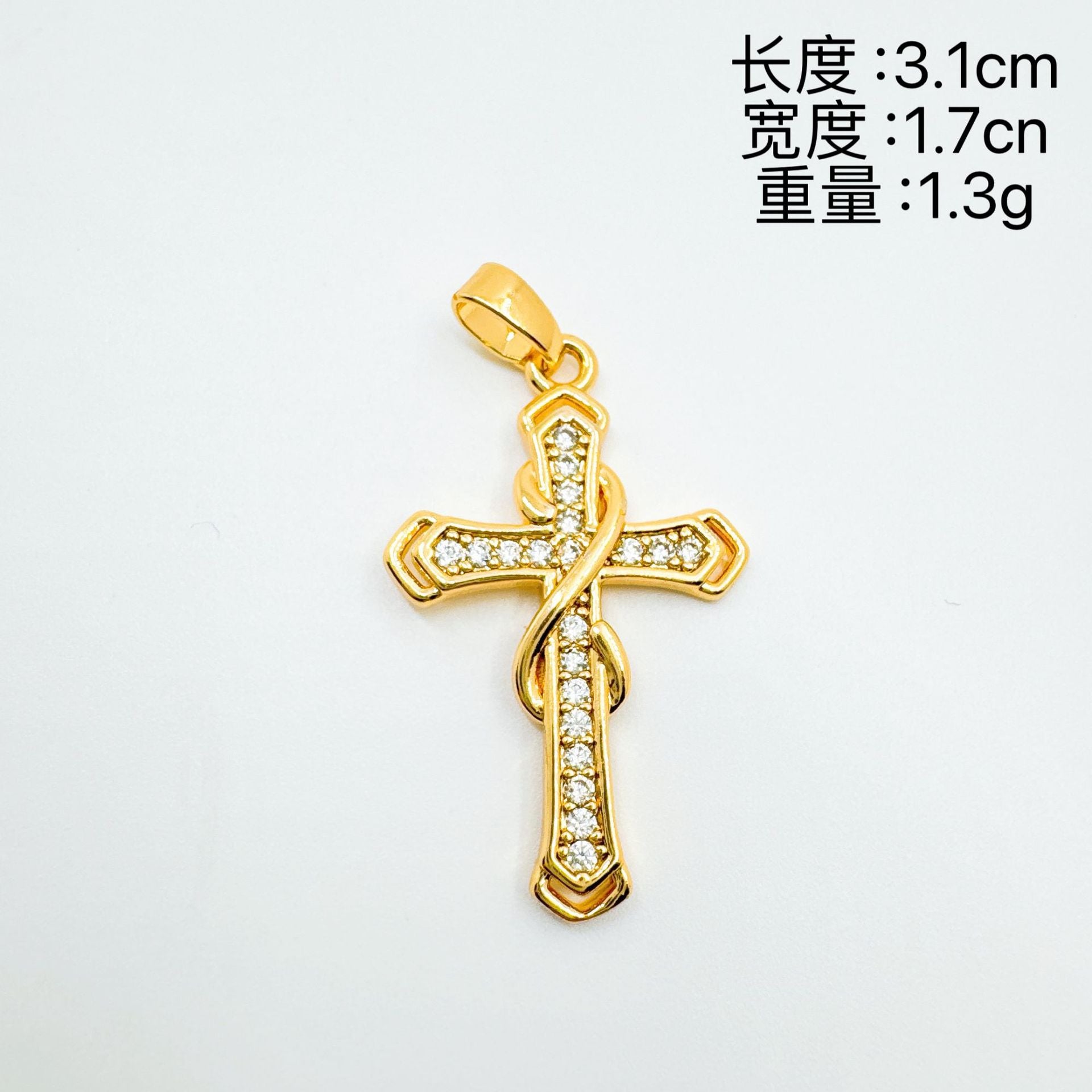 Wholesale Gold Plated Zircon Cross Necklace,  Sweet Cool Wind Style Fashion Jewelry Accessory for Women