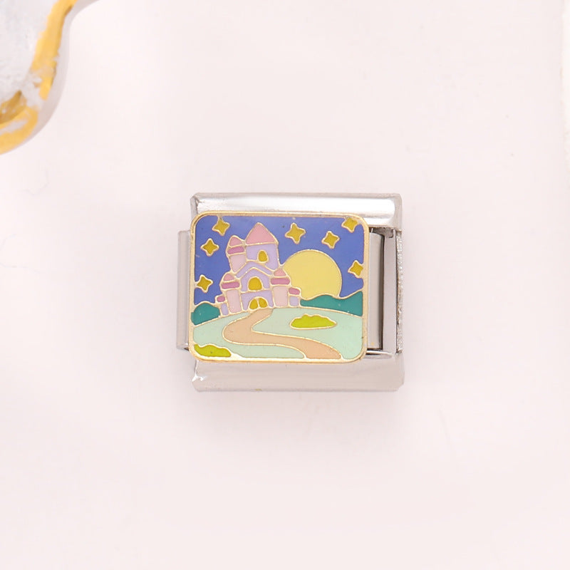 Wholesale 10pcs Italian Charm Bracelet 9mm DIY Splicing Removable Little Fox Stainless Steel Composable Bracelet