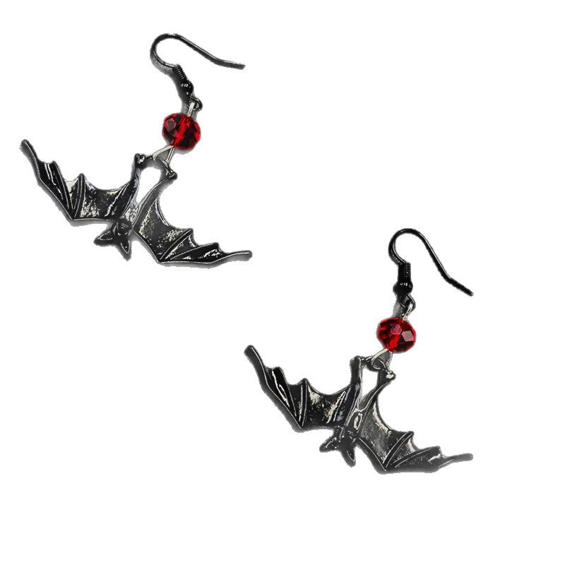 Wholesale Retro Creative Gothic Bat Pendant Earrings