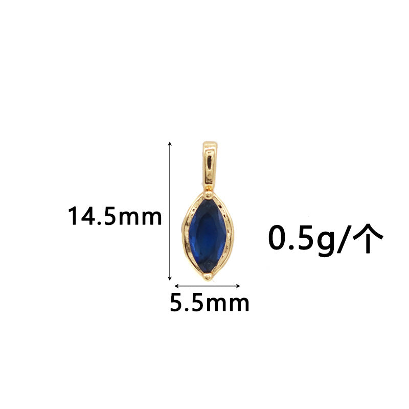 Wholesale Copper Gold-Plated Color-Preserving Pendant with Colorful Zircon Marquise