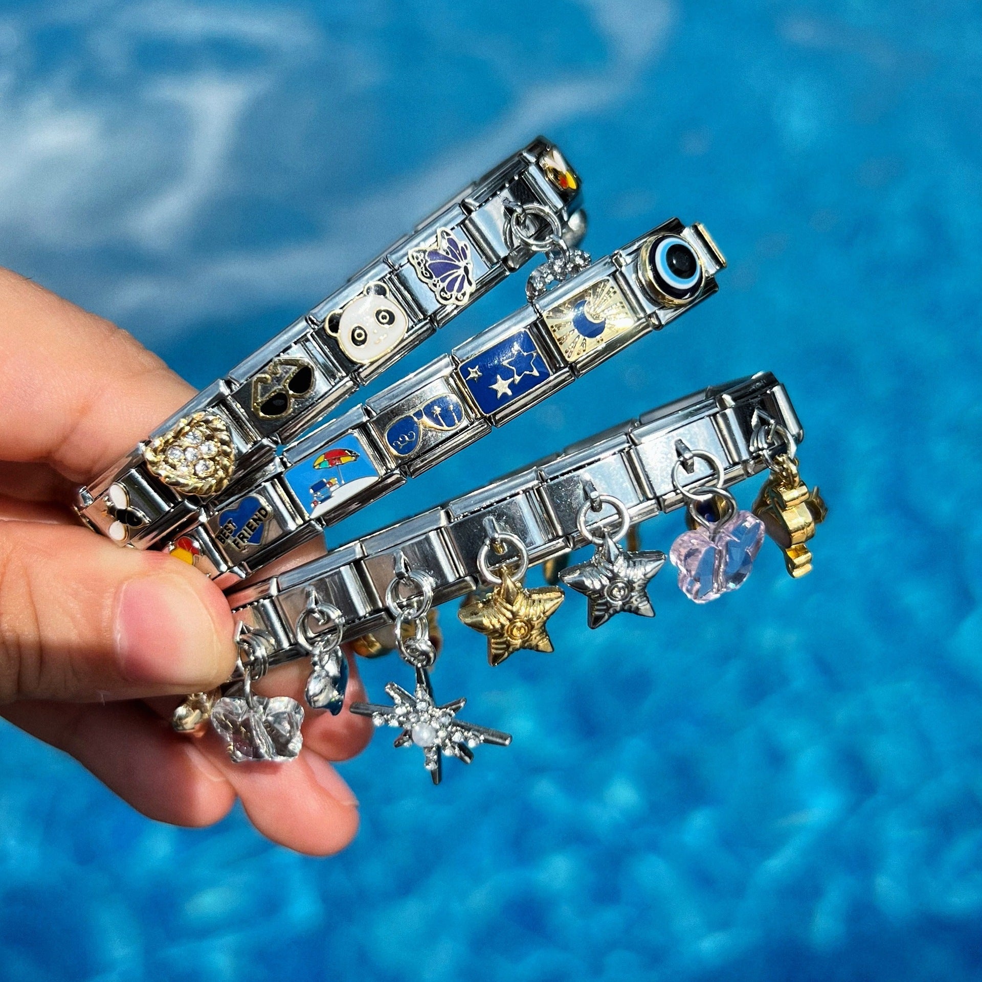 Wholesale Colorful Oil Dropping Stainless Steel Italian Charm Bracelet – Fashion Accessory for Boutique Resale