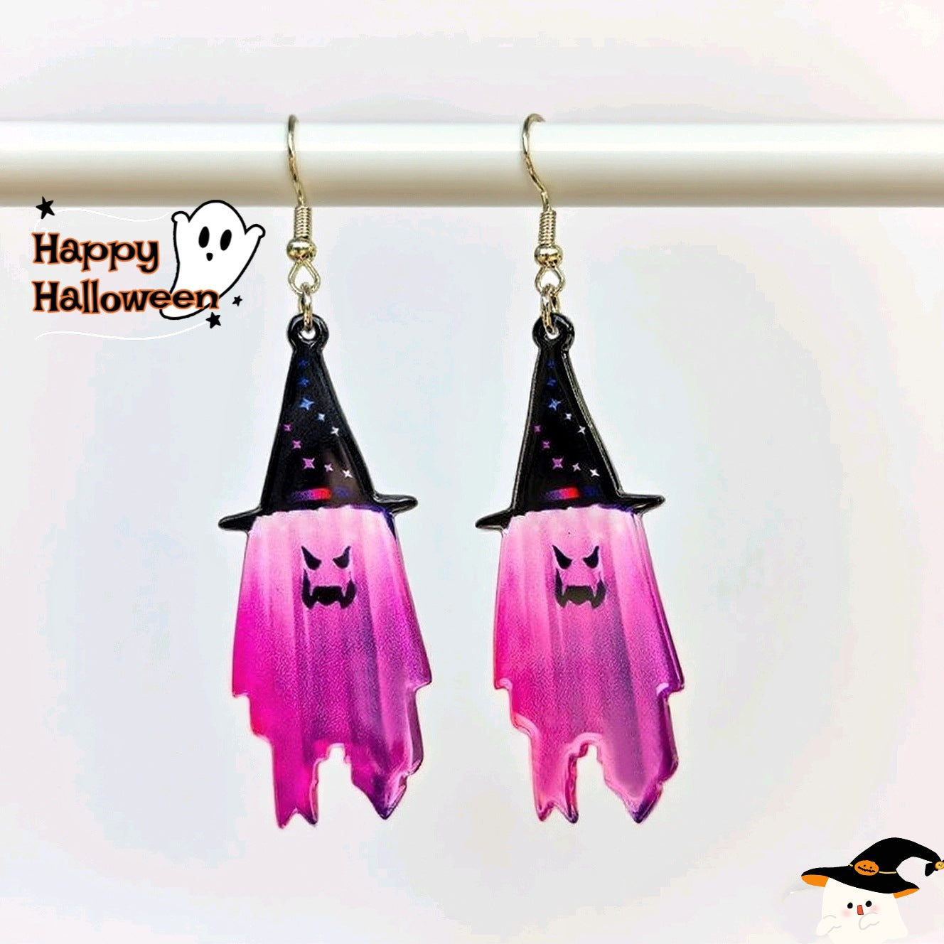Wholesale  Halloween Wizard Ghost Acrylic Pendant Earrings