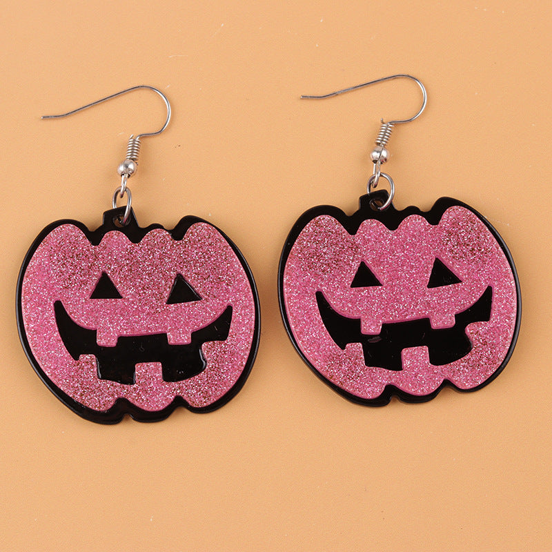 Wholesale Halloween  earrings grimace pumpkin acrylic earrings