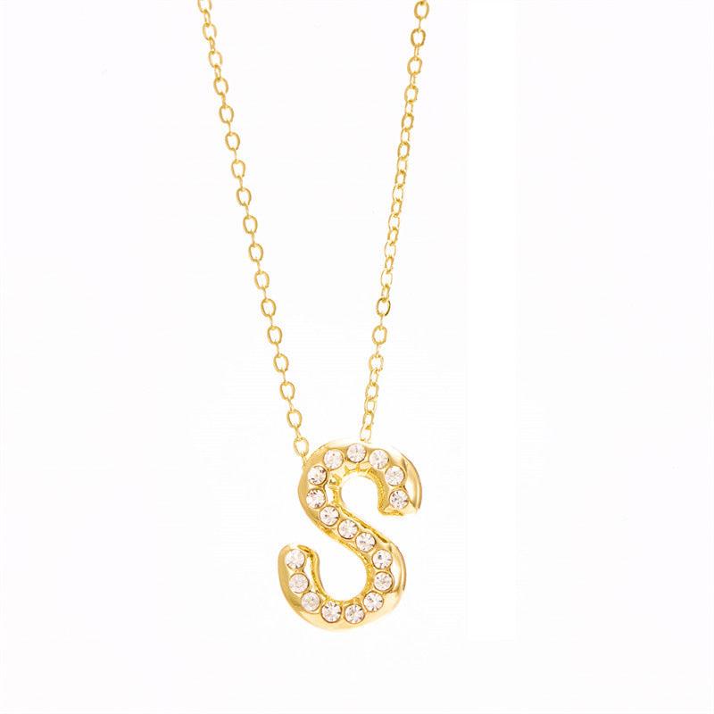Wholesale Chubby Letter Pendant Clavicle Chain  Necklace