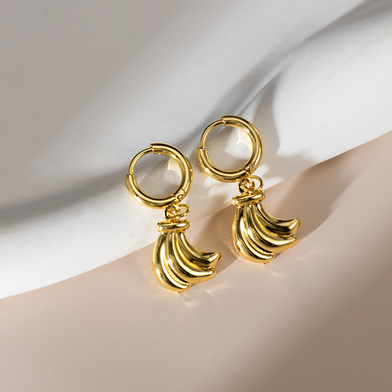 Wholesale Electroplated Stainless Steel Shell Earrings - Boutique Resale Jewelry