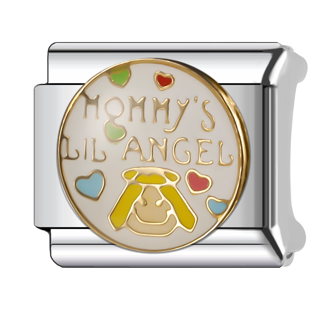 Wholesale Italian Charm Bracelet 9mm DIY Splicing Creative Pattern Stainless Steel Composable Bracelet