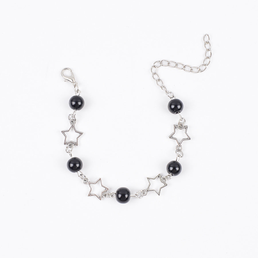 Wholesale Retro Star Pearl Bracelet Punk Hollow Design Stylish Jewelry Accessory For Gift