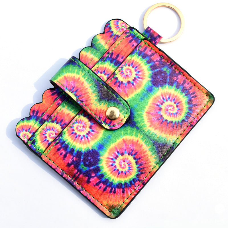 Wholesale Western Style Leopard Plaid Flower Card Holder Keychain ACC-KC-QiuXue001