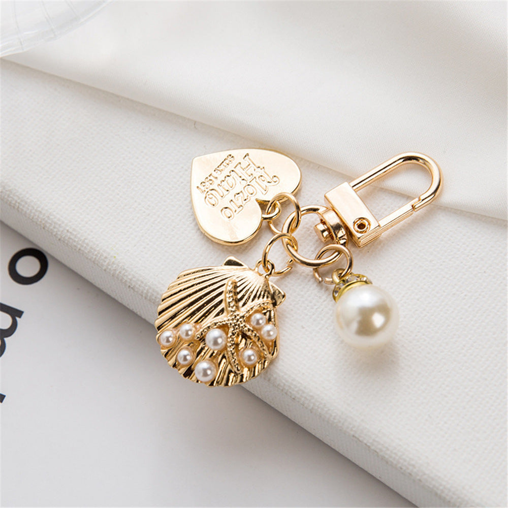 Wholesale Cute Shell Keychain Charm,  Zinc Alloy Electroplated Bag Accessory for Boutique Resale