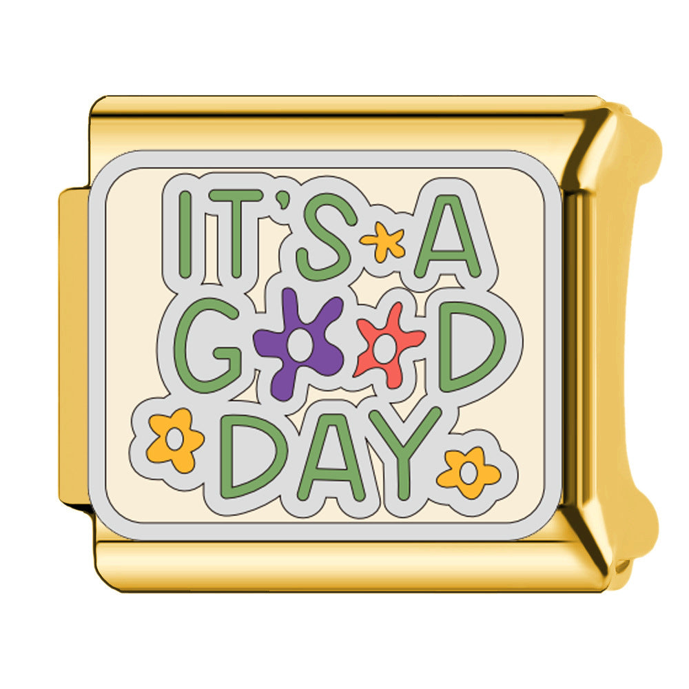 Wholesale  Italian Charm Bracelet 9mm DIY English words  Creative Stainless Steel Composable Bracelet