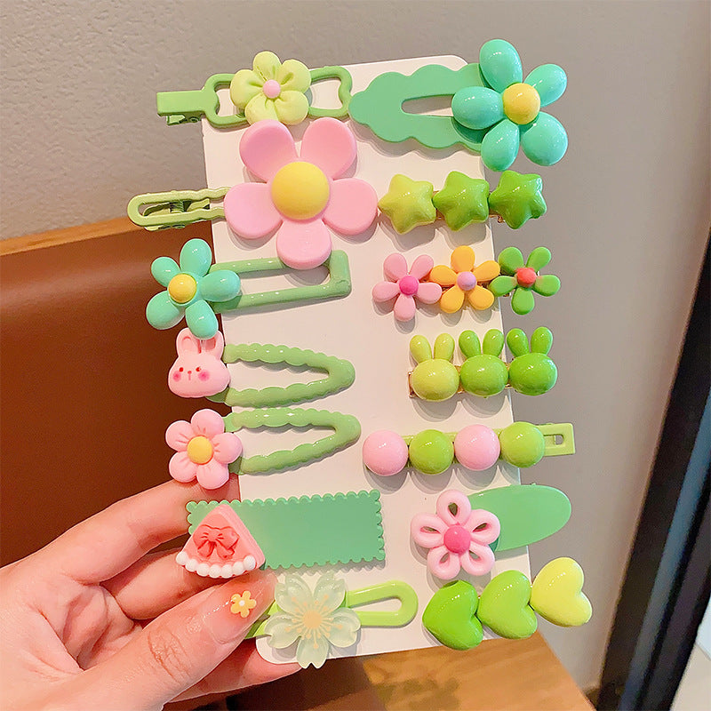 Wholesale Children's Fringe Hair Finishing Artifact Girl's Macaron Color Flower Hairpin