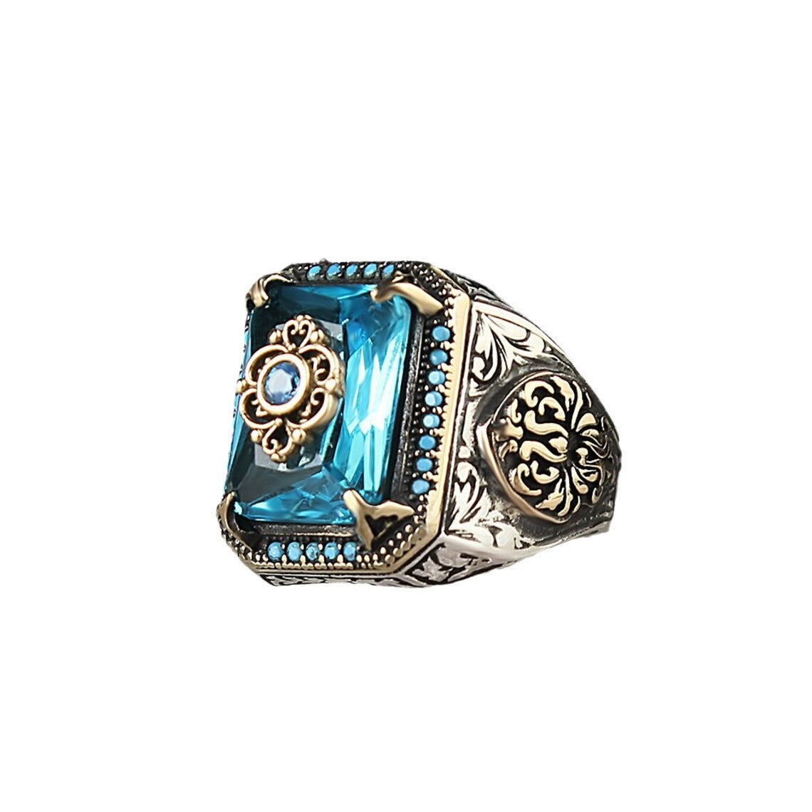 Wholesale  retro smear square alloy ring