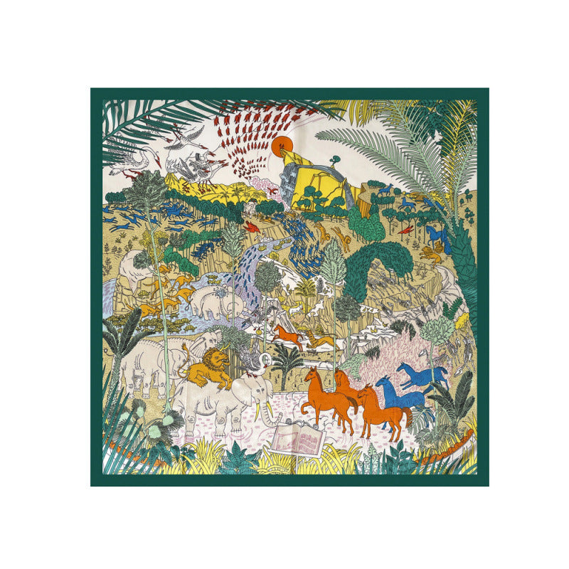 Wholesale silk scarf 90cm large square scarf satin scarf shawl