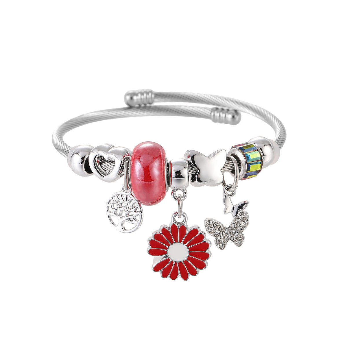 Wholesale Colorful Beaded Sunflower Daisy Bracelet ACC-BT-jiax001