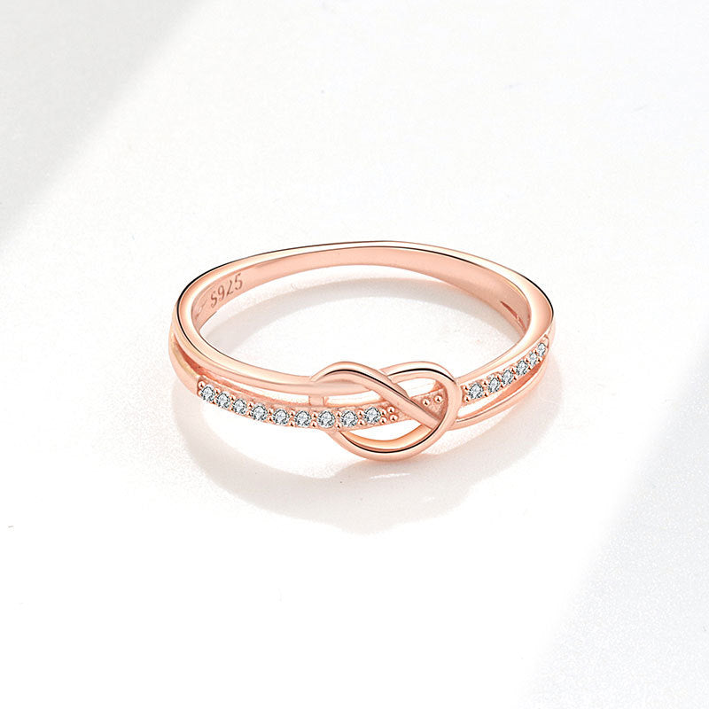 Wholesale Trendy Double Knot Ring For Women S925 Silver Plated Minimalist Fashion Jewelry