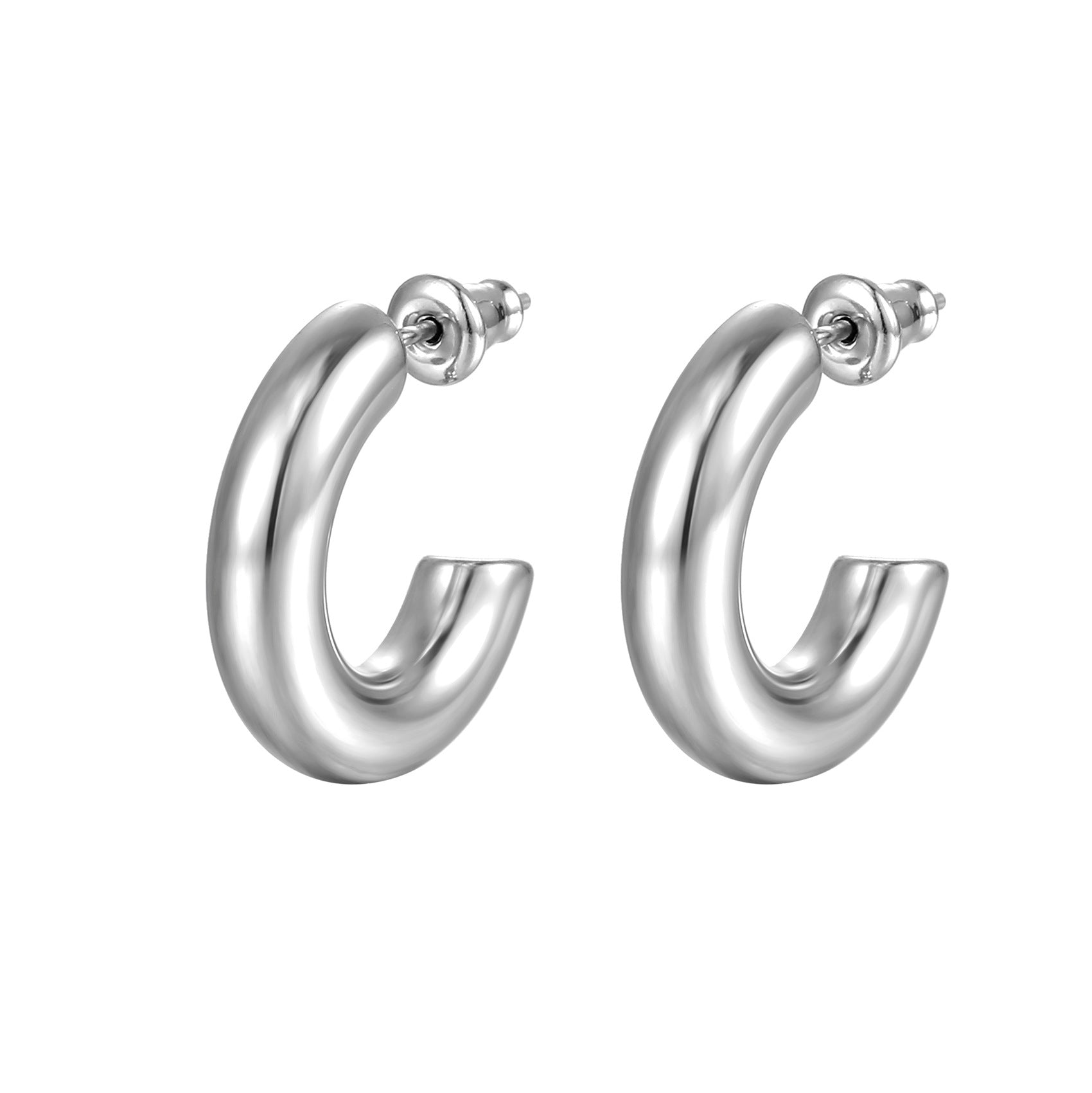Wholesale stainless steel earrings  C- shaped earrings