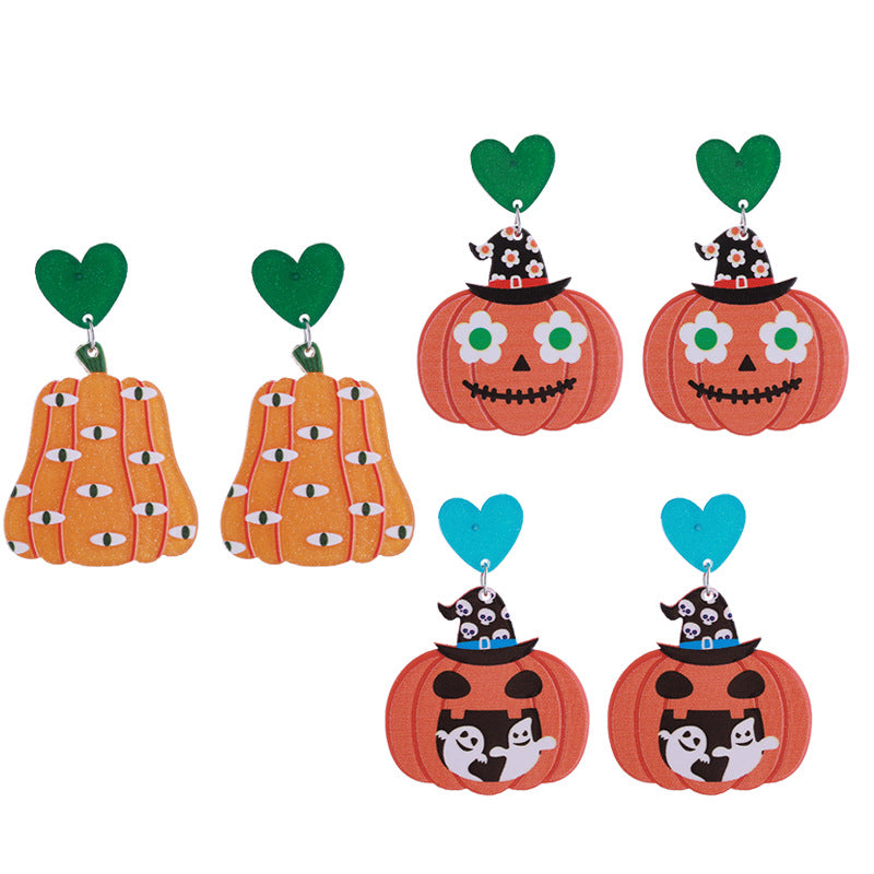 Wholesale Halloween pumpkin cat ghost earrings