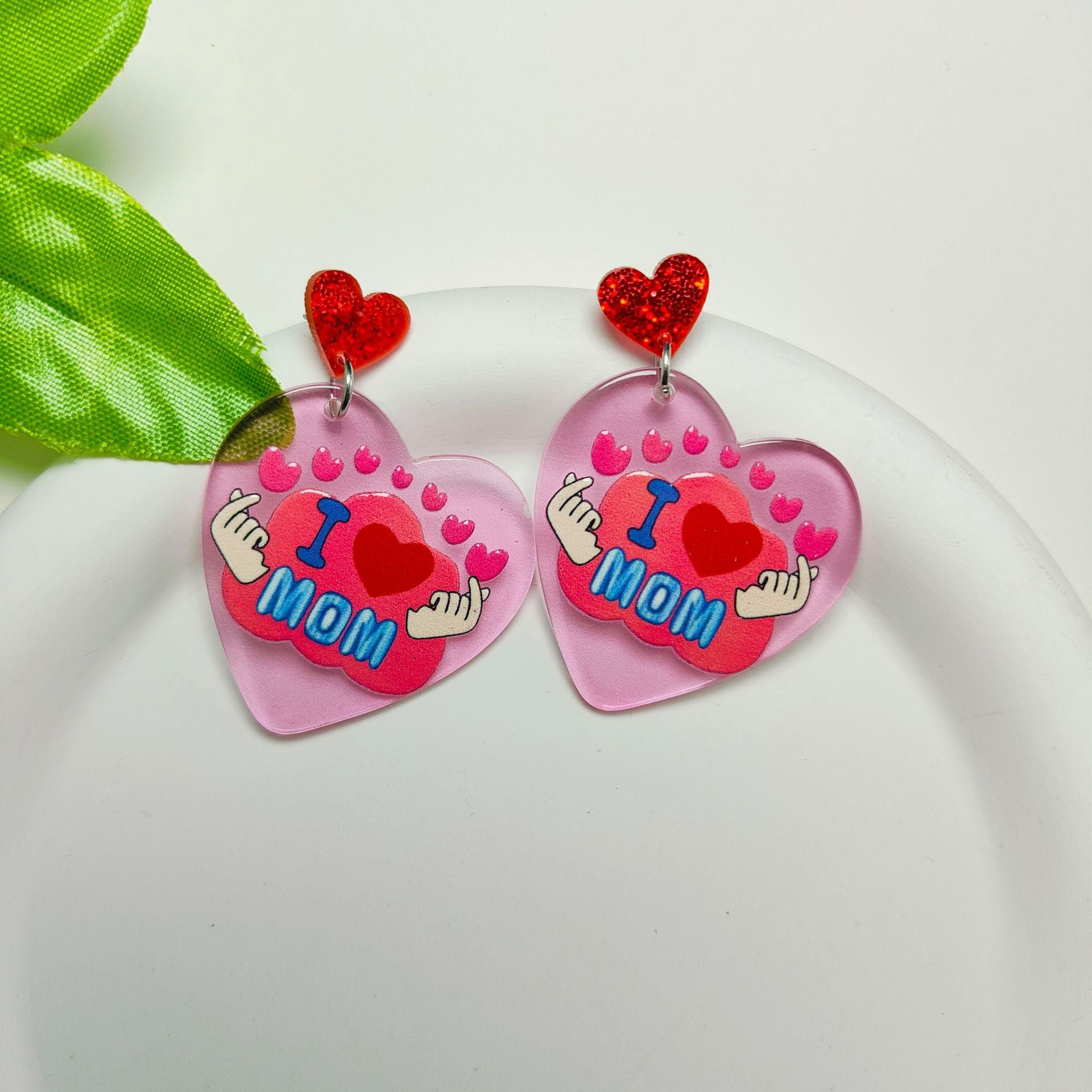 Wholesale Mother's Day Love Acrylic Sheet Letter Earrings ACC-ES-Qiyu007
