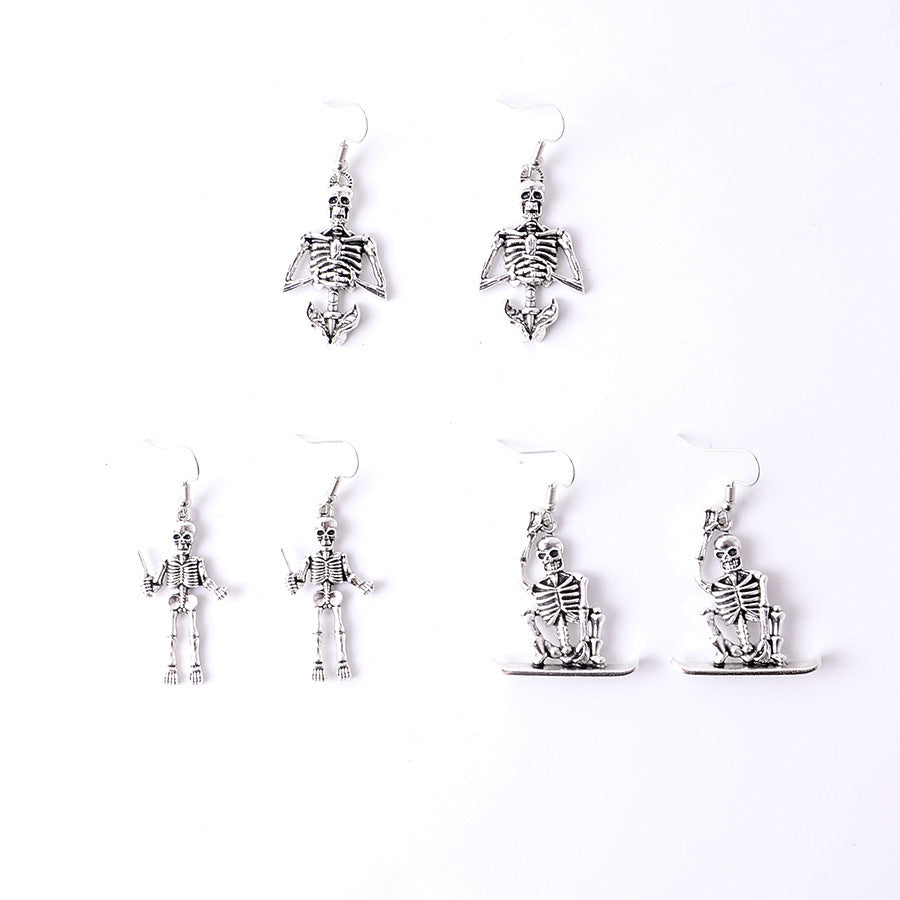 Wholesale Dark Punk Gothic Skull Pendant Earrings In Zinc Alloy For  Party Gift And Boutique Resale
