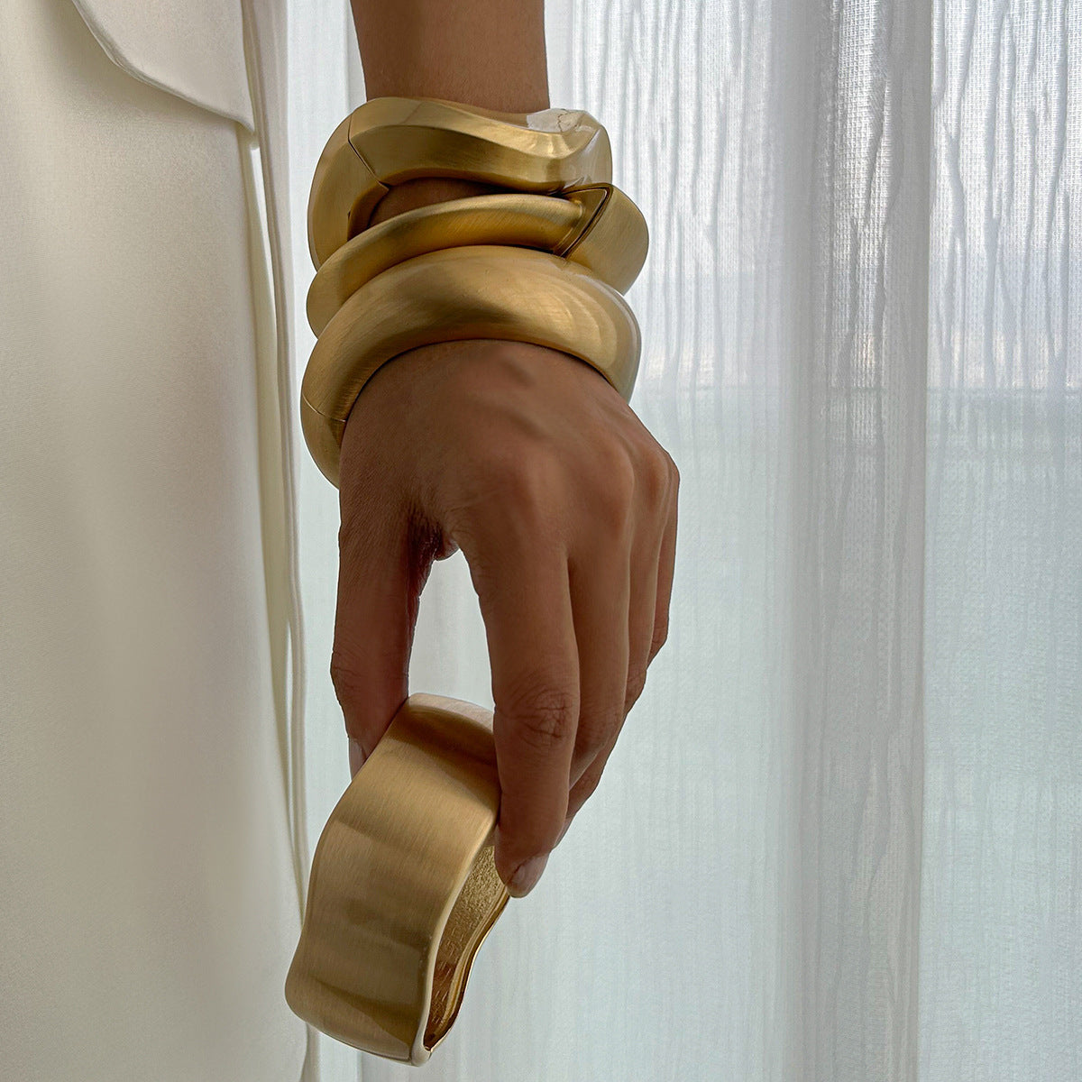 Wholesale Electroplated Metal Punk Irregular Wide Cuff Bracelet For Women Spring Clasp Stylish Fashion Accessory For Resale And Gift