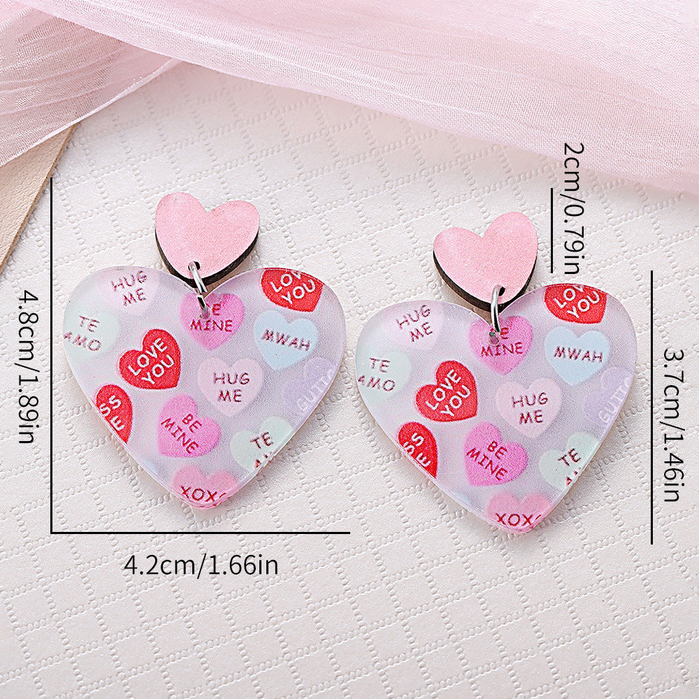 Wholesale  Valentine's Day love sequins pendant earrings