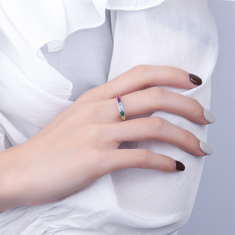 Wholesale Colored Zirconia Sterling Silver Rings
