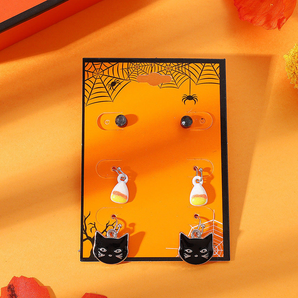 Wholesale  funny little devil bat  pumpkin earrings