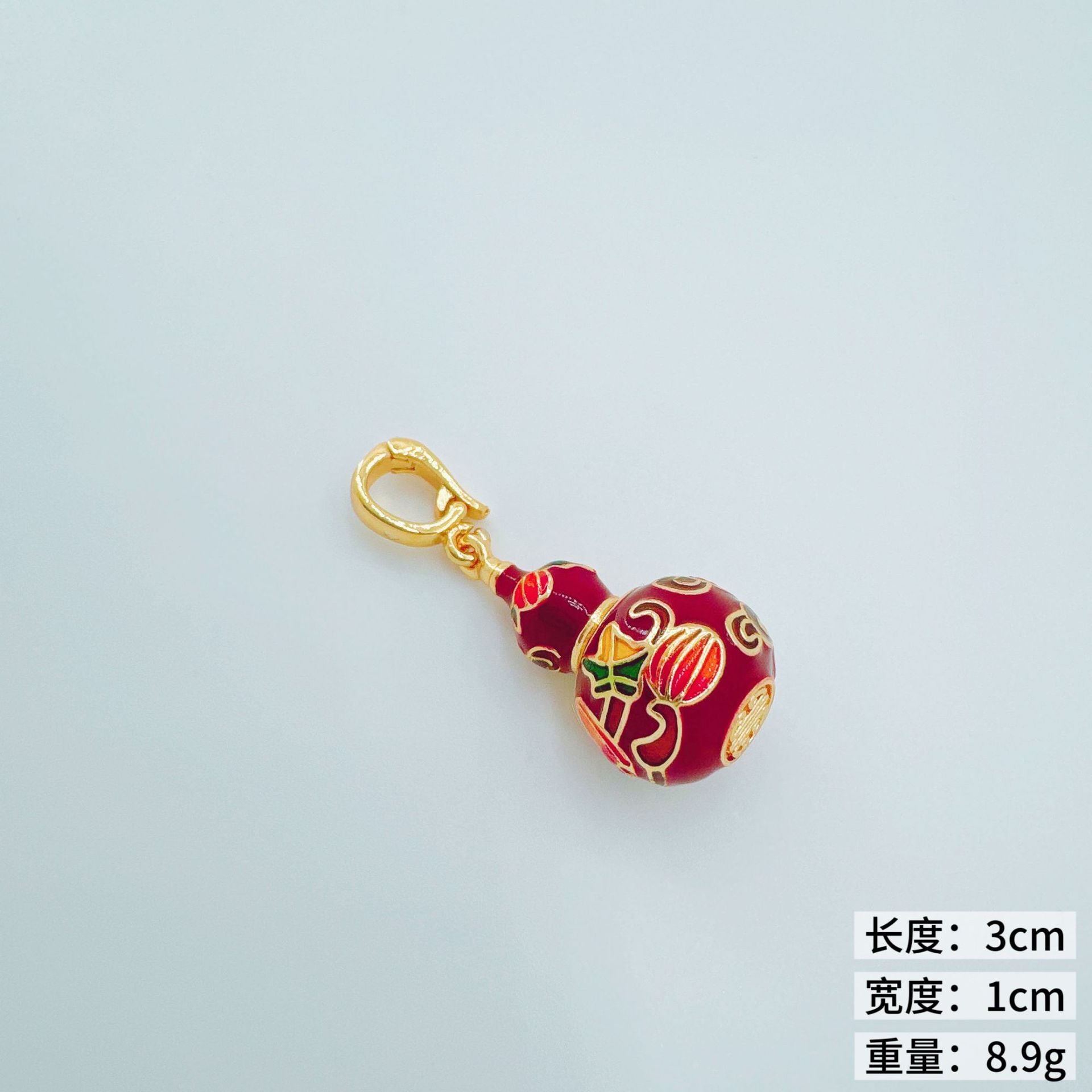 Wholesale Small Horse Gourd Pendant Necklace Copper Gold-Plated Trendy Jewelry Gift