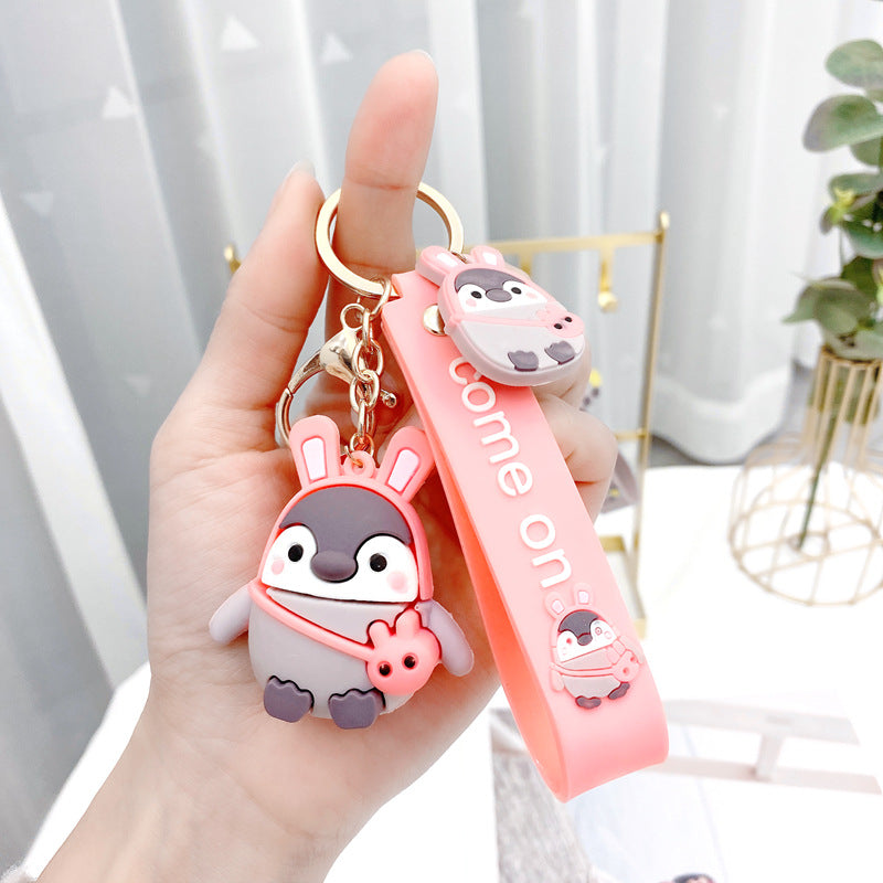 Wholesale Cute Backpack Penguin Doll PVC Keychains ACC-KC-GongZ033