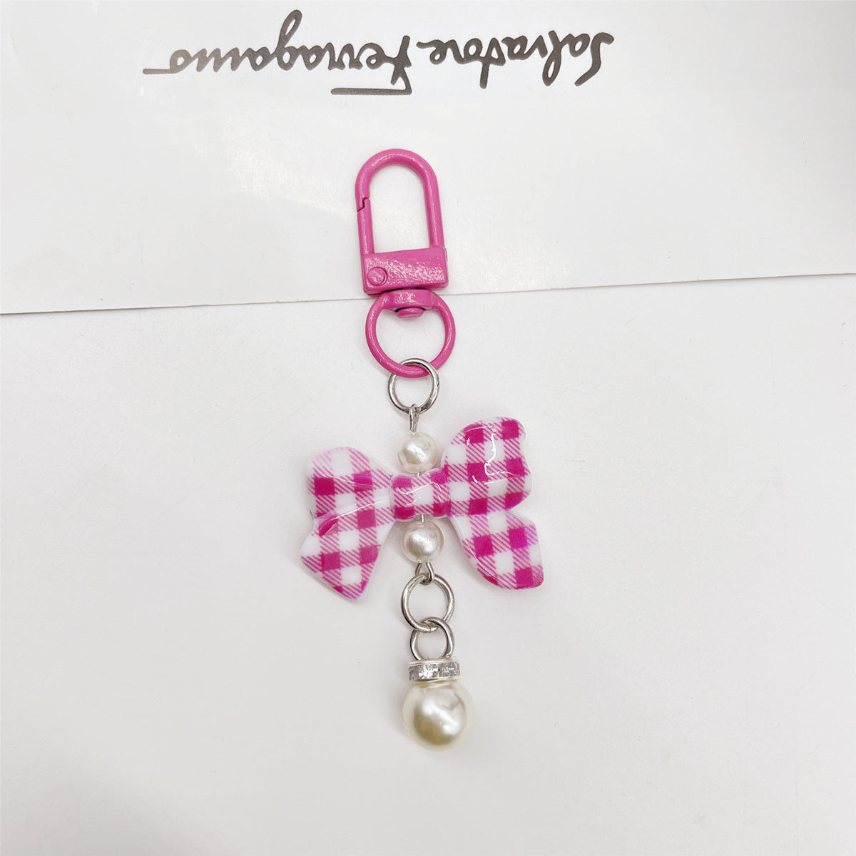 Wholesale Candy Colored Bowknot Texture Keychain Bag Charm Phone Accessory Gift