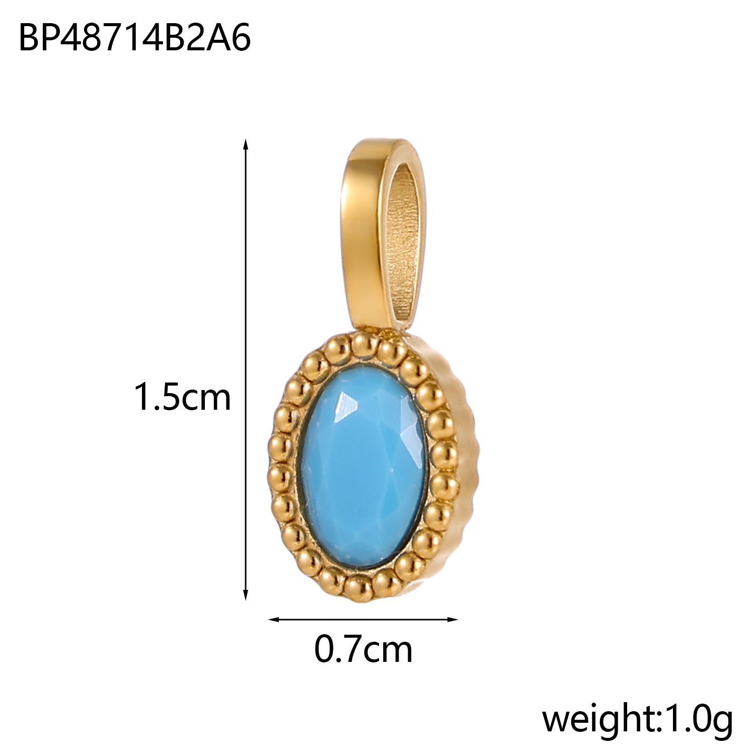 Wholesale Colored Zircon Round DIY Stainless Steel Pendant