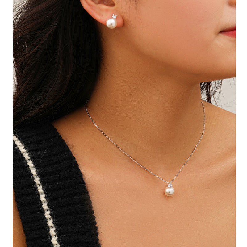 Wholesale Micro-inlaid Zircon Pearl Earrings