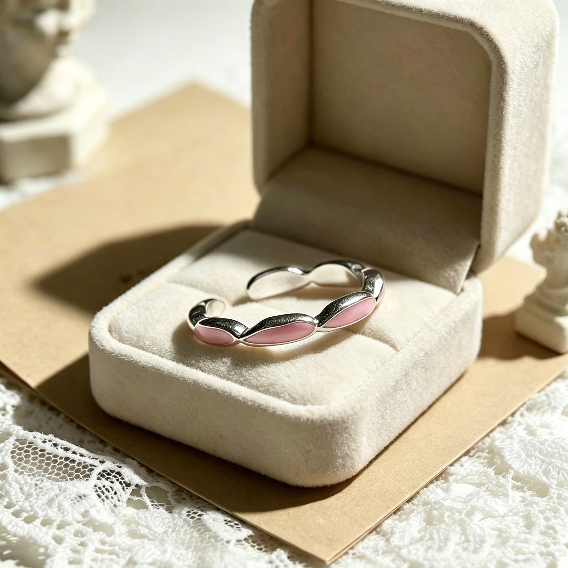 Wholesale Niche High-End Alloy Ring with a Unique Style,  Open Design,  Seven-Bead Ring,  Trendy Ring,  Tiktok Hot Item,  Enamel