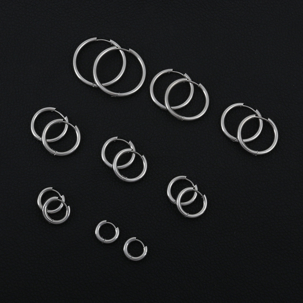 Wholesale Minimalist Stainless Steel Round Hoop Earrings Stylish Unisex Chic Fashion Jewelry Accessory for Everyday Wear