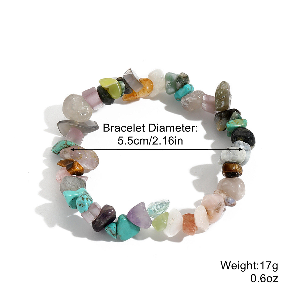 Wholesale Bohemian Colorful Gravel Natural Stone Bracelet ACC-BT-ManYi003