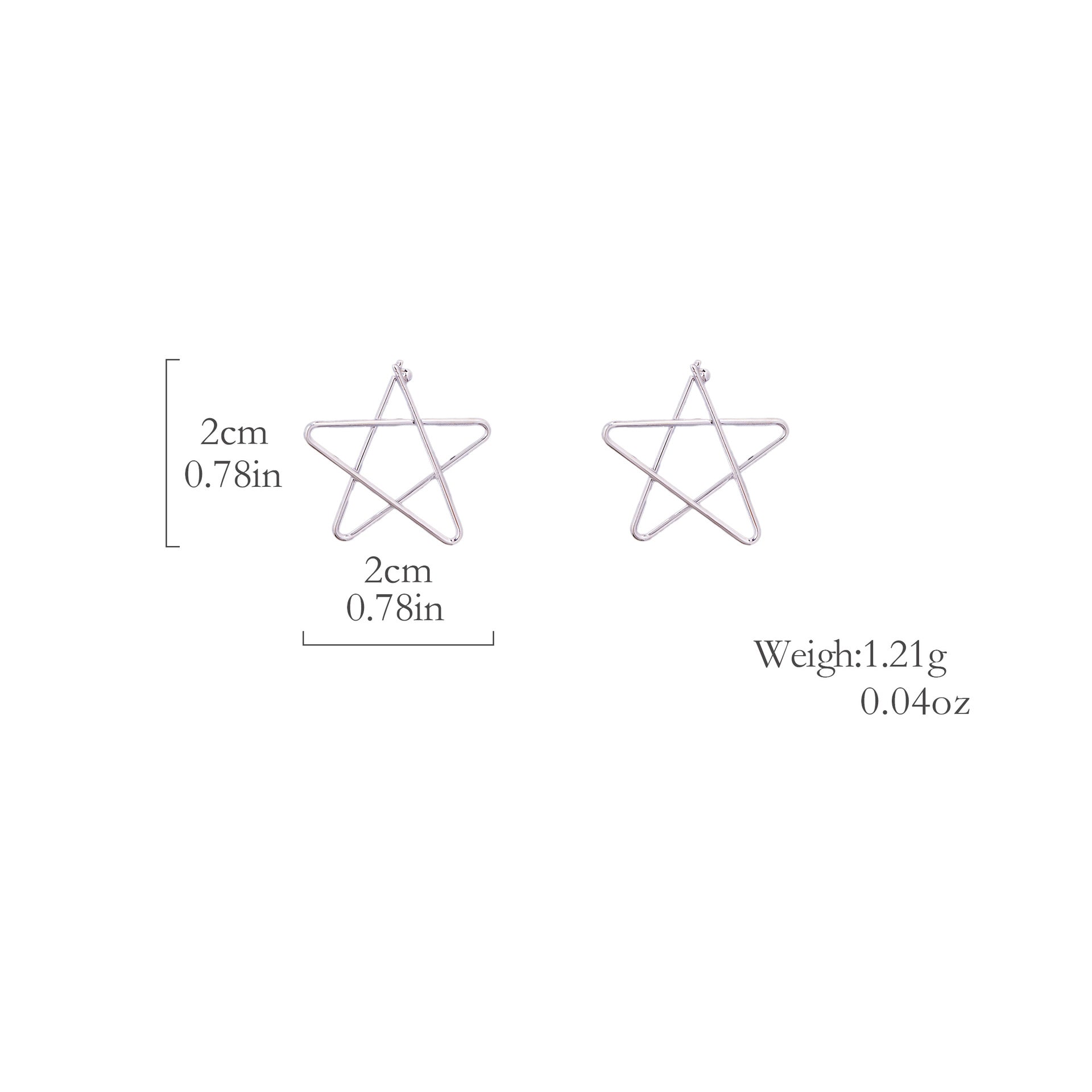 Wholesale Metal Iron Wire Five-pointed Star Earrings