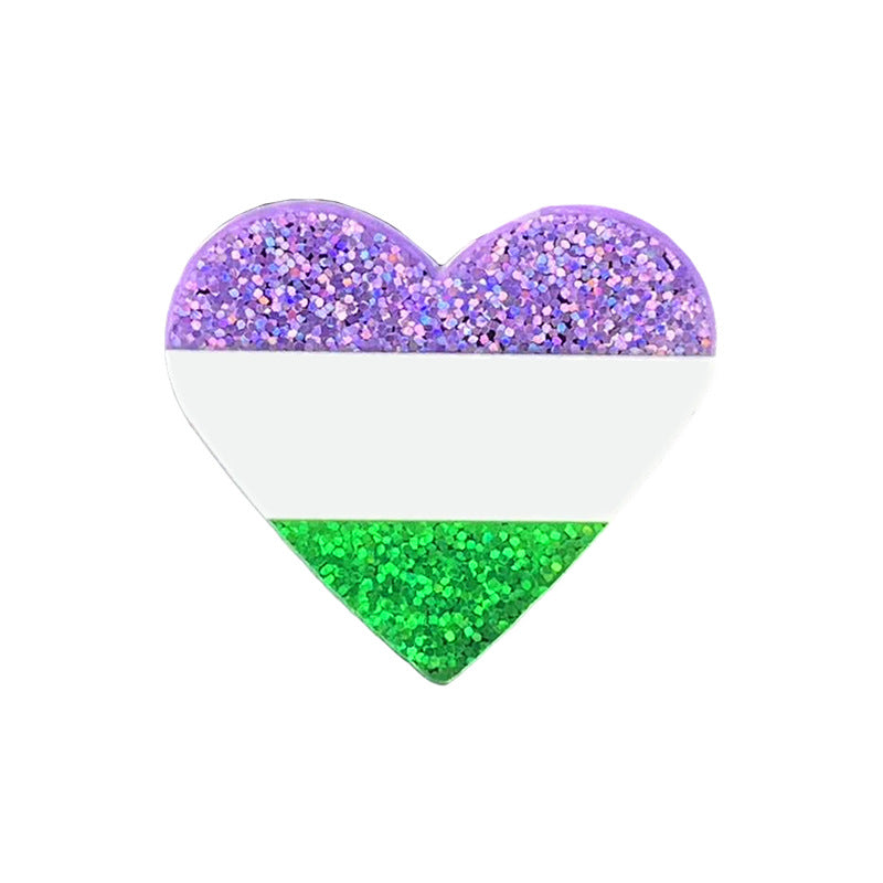 Wholesale  rainbow flag shiny love brooch