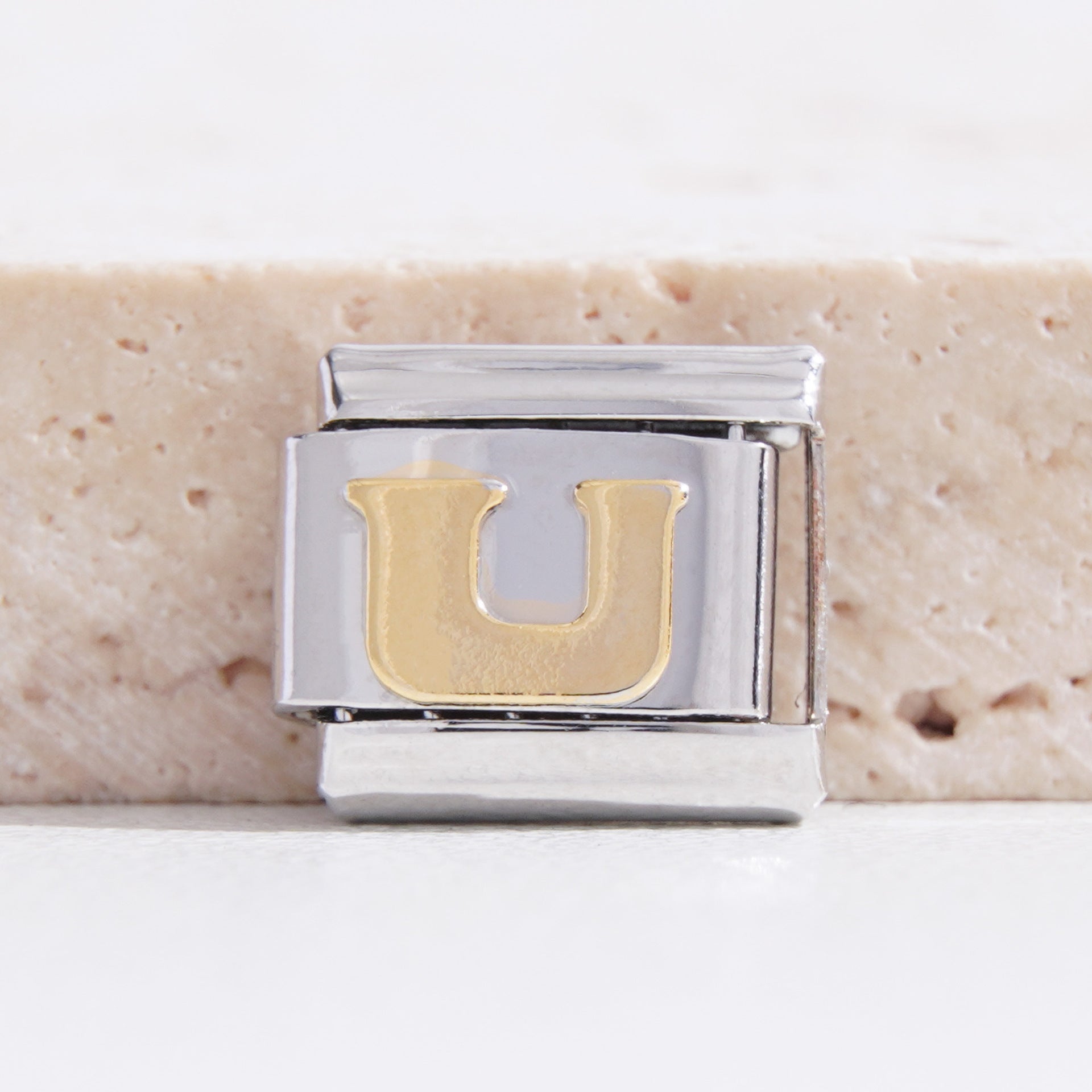 Wholesale Italian Charm Bracelet 9mm DIY Splicing Black Letter Stainless Steel Composable Bracelet