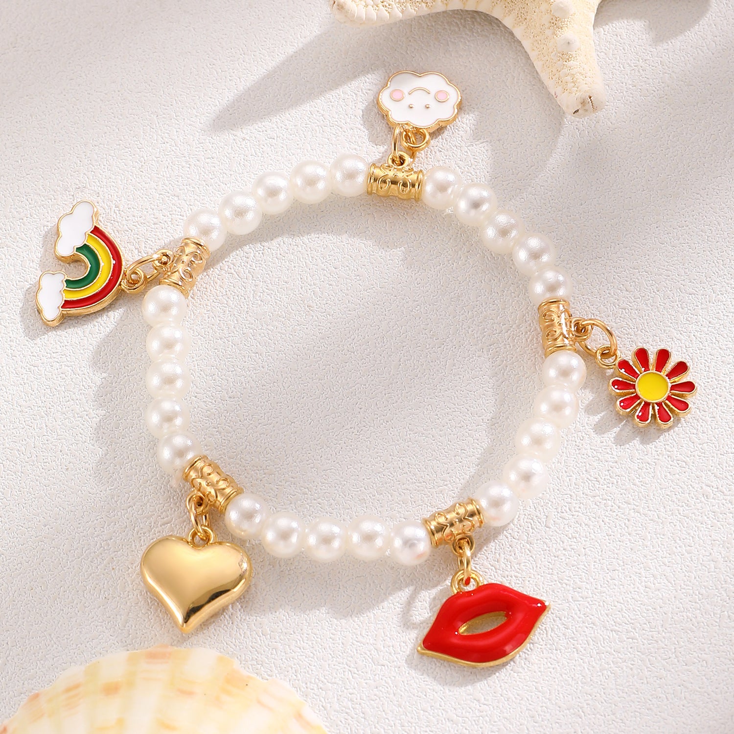 Wholesale Bohemian Summer Beach Shell Necklace And Bracelet Set Faux Pearl Starfish Conch Women S Fashion Jewelry Accessory
