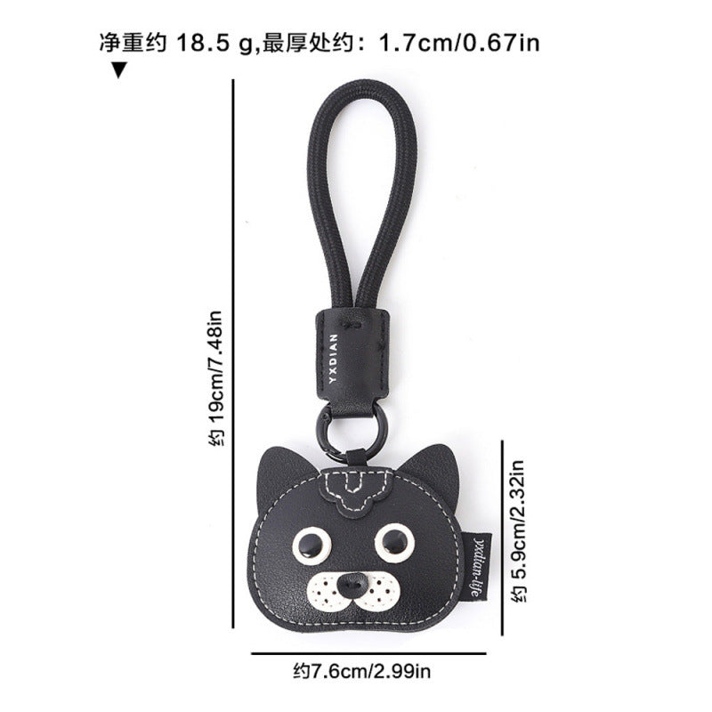 Wholesale Cartoon Leather Puppy Keychain Trendy Bag Charm Decorative Accessory For Resale
