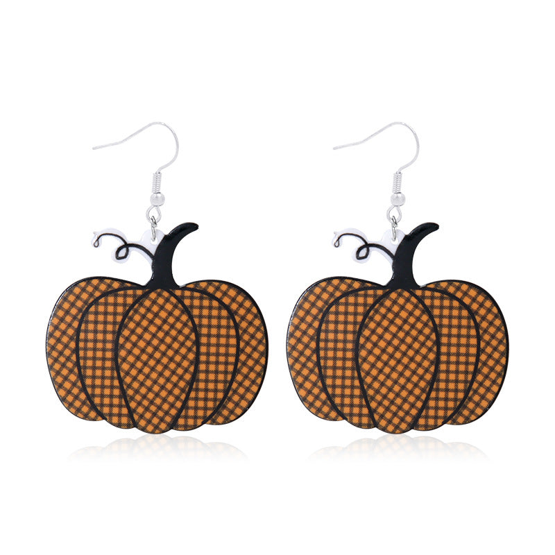 Wholesale Thanksgiving Scarecrow Turkey Legs Maple Leaf Acrylic Earrings ACC-ES-BinLi006