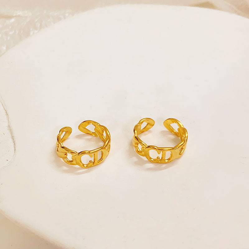 Wholesale  CD letter ring female twist chain open  finger ring