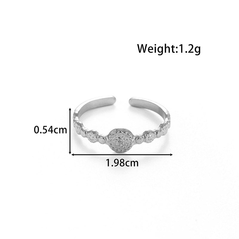 Wholesale Titanium steel hollow love angel wing adjustable ring