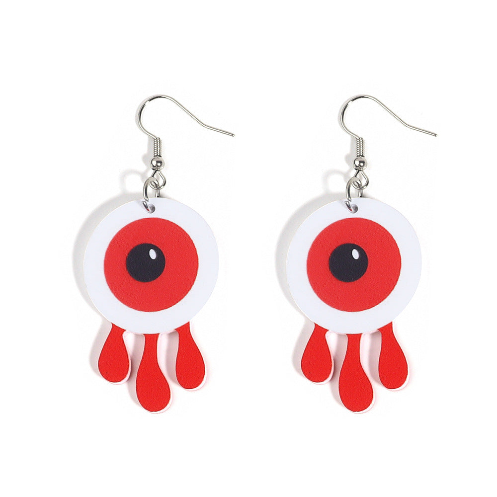 Wholesale Halloween Hat Ghost Cyclops Personalized Exaggerated Acrylic Earrings