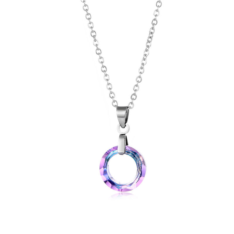 Wholesale K9 Crystal Pendant Stainless Steel Necklaces Choker Necklaces ACC-NE-MinM003